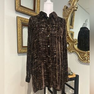 Votre Nom Brown Collar Button Shirt Size Large French designers Jeans Votre Nom